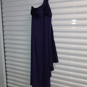 Formal purple one shoulder dress